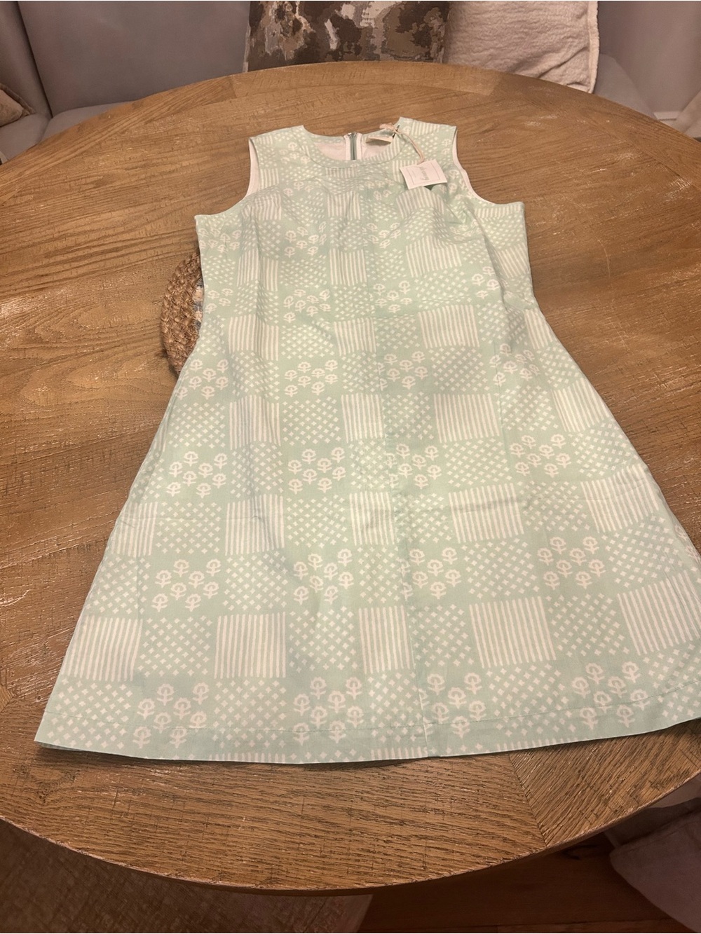 Sleeveless Mint Checker Midi Dress